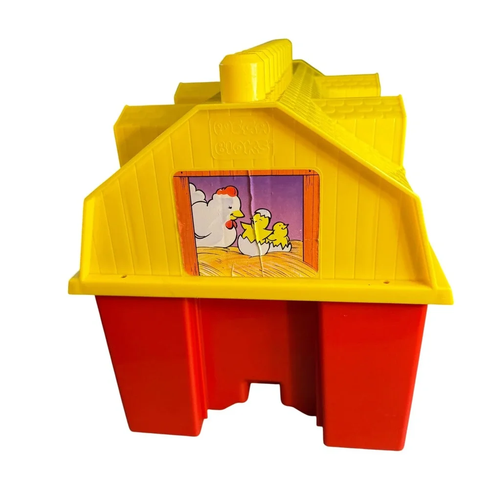 Vintage Mega Bloks Lil Farmer 801 Barn Building‎ Set with Tractor and Animals